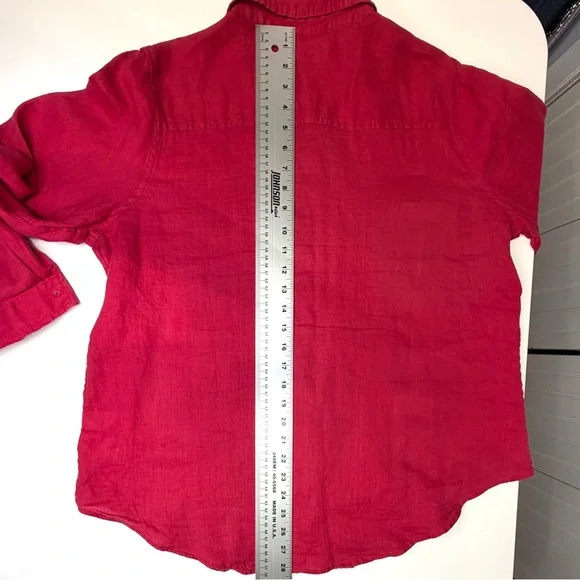 Lilly Pulitzer Women's Red Linen, Long Sleeve Shirt, size XL, like new! - Picture 7 of 7